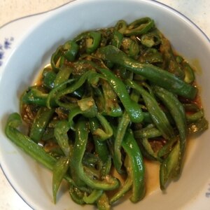 ピーマンの味噌カレー風味炒め